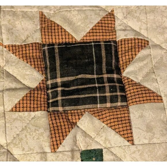 Handmade Quilted Wall Hanging Scrap Happy Flower Sunflowers Mumm Doll Blanket - Picture 12 of 16